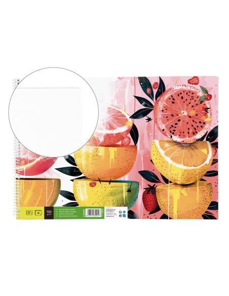 Bloc Dibujo Liderpapel Artistico Espiral 460X325Mm 20 Hojas 130Gr/M2 Sin Recuadro Perforado