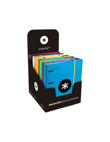 Carpeta Con Recambio Antartik A4 Cuadro 5Mm Forrada 4 Anillas 40Mm Redondas Con Solapa Colores Surtidos