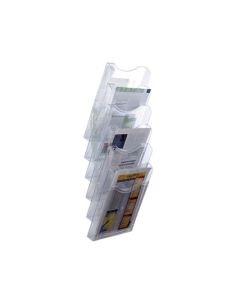 Expositor Mural Archivo 2000 De Pared 6 Bandejas Din A4 Transparente 190X235X685 Mm Separadores Moviles Ajustables