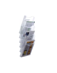 Expositor Mural Archivo 2000 De Pared 6 Bandejas Din A4 Transparente 190X235X685 Mm Separadores Moviles Ajustables 2