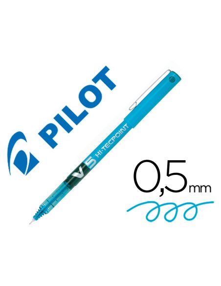 Rotulador Azul Claro Pilot Punta Aguja V-5  0.5 Mm