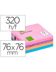 Bloc De Notas Adhesivas Quita Y Pon Q-Connect Con 320 Hojas 76X76Mm