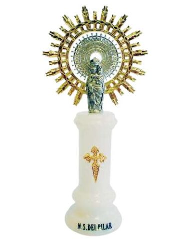 Virgen Del Pilar Metal/Alabastro/Plastico 15Cm