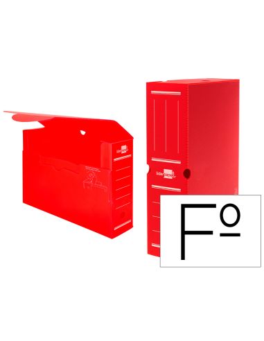 Caja Archivo Definitivo Plastico Liderpapel Lomo 100 Mm Rojo 360X100X260 Mm