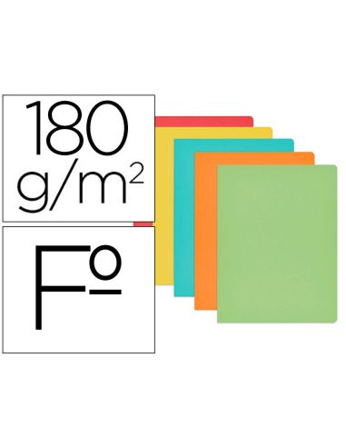 Subcarpeta Cartulina Gio Folio Colores Surtidos 180 Gr/M2 Paquete De 50 Unidades