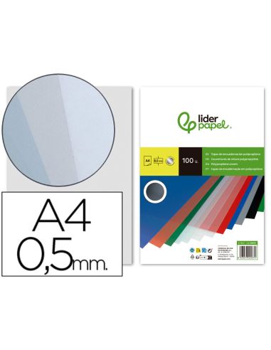 Tapa Encuadernacion Liderpapel Polipropileno A4 0.5Mm Ahumada Paquete De 100 Unidades