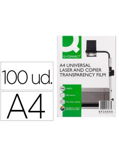 Transparencia Q-Connect Din A4 Kf26066 Para Fotocopiadora Tratada Dos Caras Caja De 100 Hojas