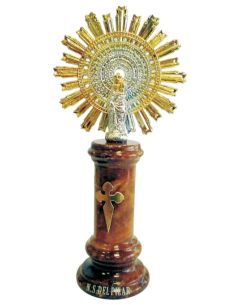 Virgen Del Pilar Metal/Alabastro Marron 10Cm
