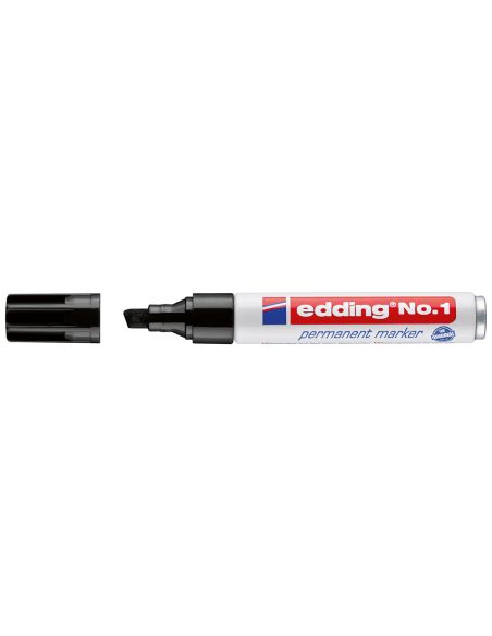 Rotulador Negro Edding Marcador Permanente 1 Punta Biselada 5 Mm Recargable