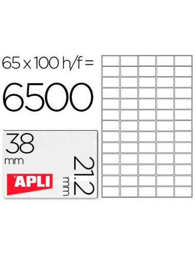 Etiqueta Adhesiva Apli 1283 Tamaño 38X21.2Mm Para Fotocopiadora Laser Ink-Jet Caja Con 100 Hojas Din A4