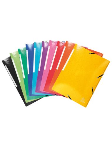 Carpeta exacompta gomas carton simil-prespan tres solapas din a4+ colores surtidos