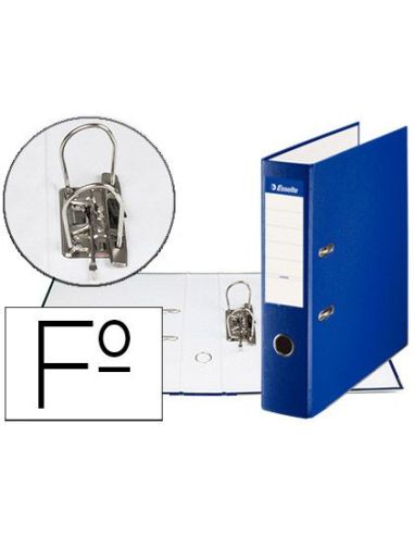 Archivador De Palanca Esselte Carton Forrado Pvc Folio Lomo De 75 Mm Con Rado Azul