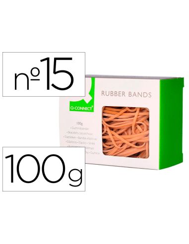Gomillas Elasticas Q-Connect 100 Gr Numero 15 150 X 2 Mm