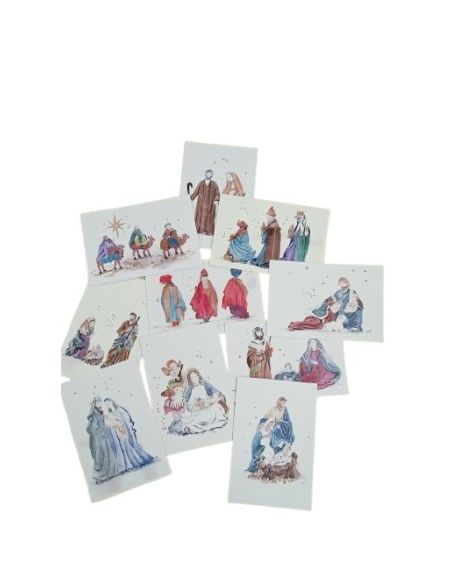 Christmas Acuarela Misiones Salesianas C/ Sobre Precio X Unidad (Paq 10Uds)