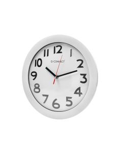 Reloj Q-Connect De Pared Plastico Oficina Redondo 30 Cm Marco Blanco 2