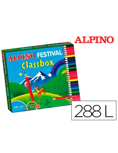 Lapices De Colores Alpino Festival Classbox Caja De 288 Unidades 12 Colores Surtidos
