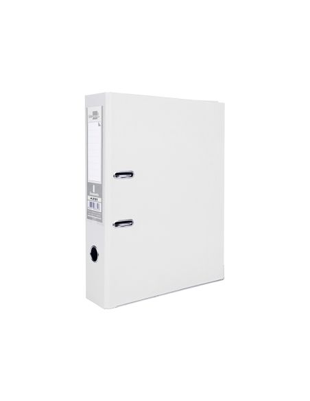 Archivador De Palanca Liderpapel Folio Documenta Forrado Pvc Con Rado Lomo 75Mm Blanco Con Compresor
