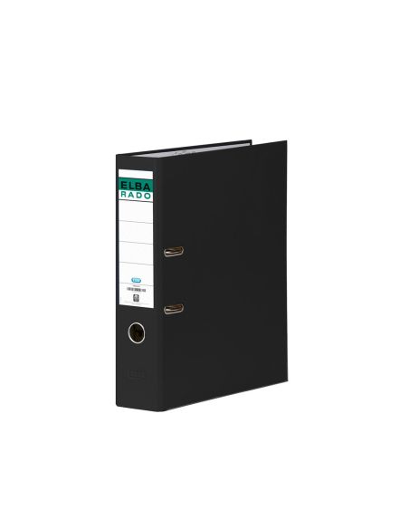 Archivador De Palanca Elba Carton Forrado Folio Negro Lomo De 80 Mm Rado Chic