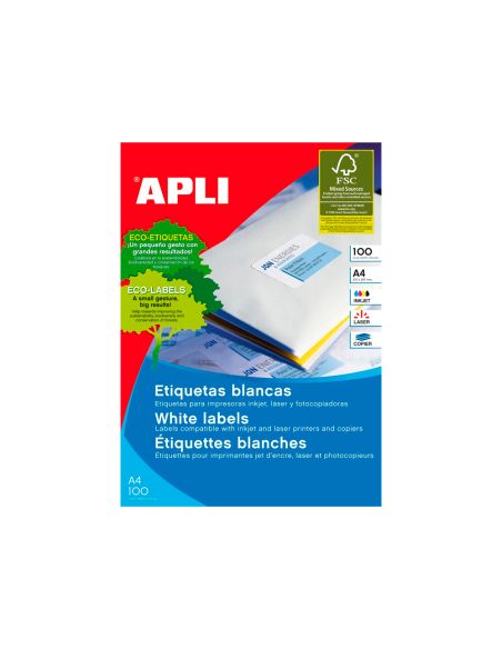 Etiqueta Adhesiva Apli 1275 Tamaño 105X40 Mm -Fotocopiadora -Laser -Ink-Jet-Caja Con 1400 Etiquetas