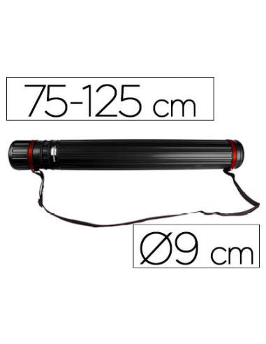 Portaplanos Plastico Liderpapel Diametro 9 Cm Extensible Hasta 125 Cm Negro