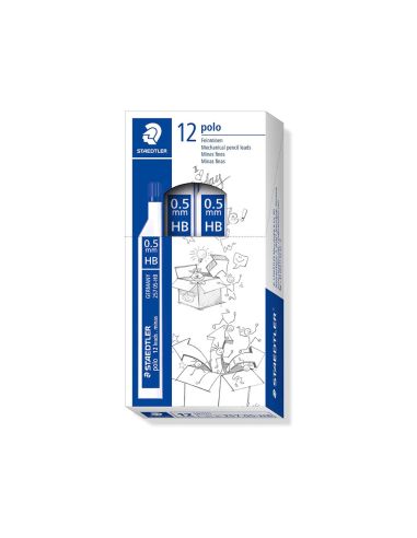 Minas Staedtler Grafito 0,5 Mm Hb Polo 257 Tubo Con 12 Minas