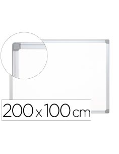 Pizarra Blanca Q-Connect Laminada Marco De Aluminio 200X100 Cm