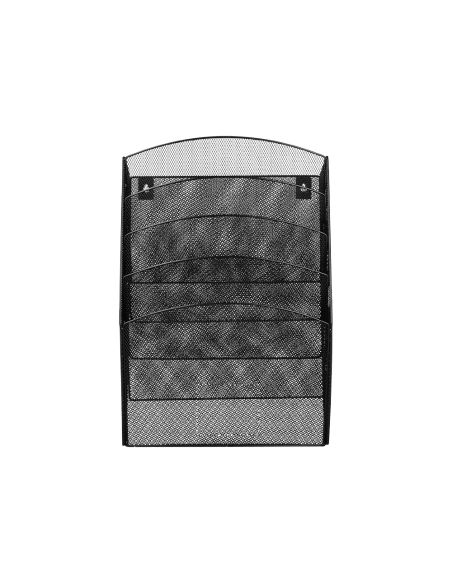 Expositor Mural Q-Connect De Pared 5 Bandejas Din A4 Negro 9,3X31,5X44 Cm