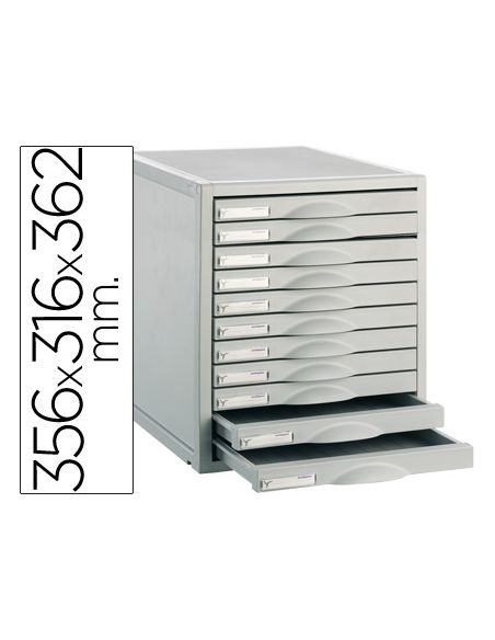 Fichero Cajones De Sobremesa 8211C 356X316X362 Mm 11 Cajones Color Gris