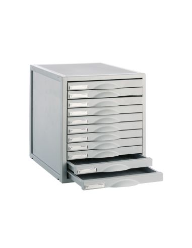 Fichero Cajones De Sobremesa 8211C 356X316X362 Mm 11 Cajones Color Gris