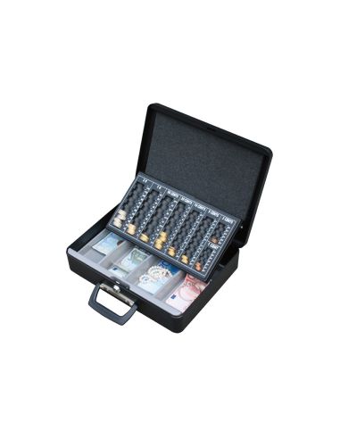 Caja Caudales Q-Connect 14,5" 370X290X110 Mm Con Portamonedas Y Bandeja Para Billetes