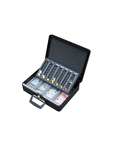 Caja Caudales Q-Connect 14,5" 370X290X110 Mm Con Portamonedas Y Bandeja Para Billetes