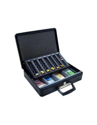 Caja Caudales Q-Connect 14,5" 370X290X110 Mm Con Portamonedas Y Bandeja Para Billetes