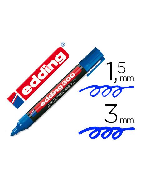 Rotulador Azul Edding Marcador Permanente 300 Punta Redonda 1,5-3 Mm Recargable