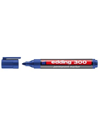 Rotulador Azul Edding Marcador Permanente 300 Punta Redonda 1,5-3 Mm Recargable
