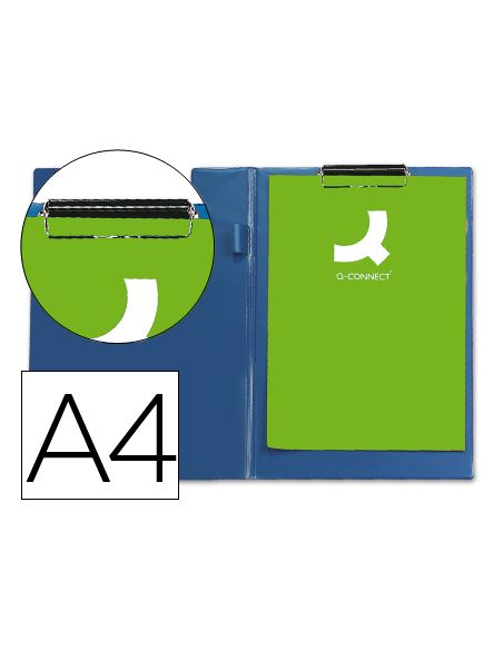 Carpeta Q-Connect Miniclips Plastico Din A4 Azul