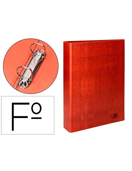 Carpeta De 2 Anillas 40Mm Mixtas Liderpapel Folio Carton Cuero Forrado Compresor Plastico
