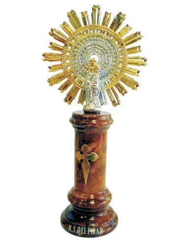 Virgen Del Pilar Metal/Alabastro Marron 13Cm