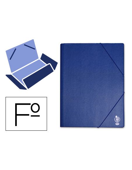 Carpeta Liderpapel Gomas Tres Solapas Plastico Folio Color Azul