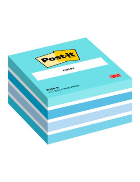 Bloc De Notas Adhesivas Quita Y Pon Post-It 76X76 Mm Cubo Color Azul Pastel 450 Hojas