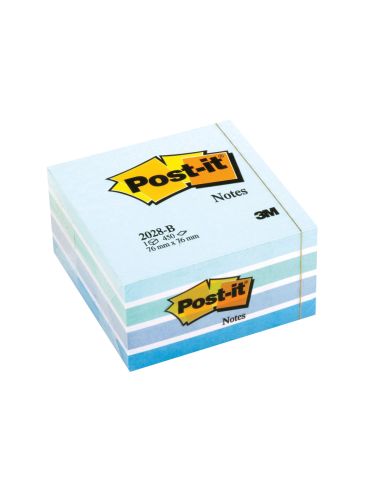 Bloc De Notas Adhesivas Quita Y Pon Post-It 76X76 Mm Cubo Color Azul Pastel 450 Hojas