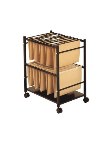 Carrito Para Carpetas Colgantes Q-Connect Negro Con Ruedas Para Carpetas Tamaño Folio Carro Fijo
