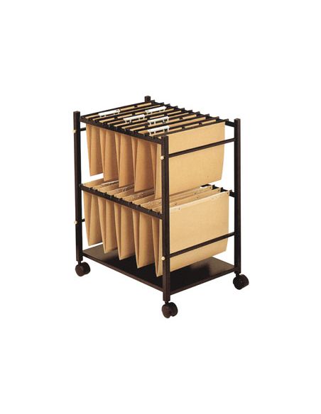 Carrito Para Carpetas Colgantes Q-Connect Negro Con Ruedas Para Carpetas Tamaño Folio Carro Fijo