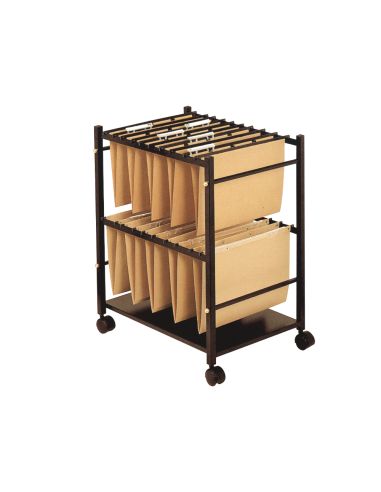 Carrito Para Carpetas Colgantes Q-Connect Negro Con Ruedas Para Carpetas Tamaño Folio Carro Fijo