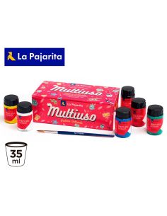 Pintura Latex La Pajarita Satinada 35 Ml Caja De 6 Unidades Colores Surtidos 2