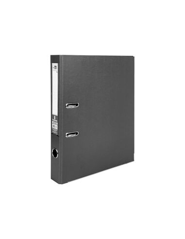 Archivador De Palanca Liderpapel Folio Documenta Forrado Pvc Con Rado Lomo 52 Mm Negro Compresor Metalico