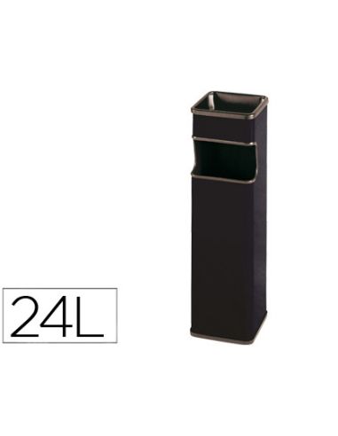 Cenicero Papelera Cuadrado 403 Negro Metalico 66X19X19 Cm