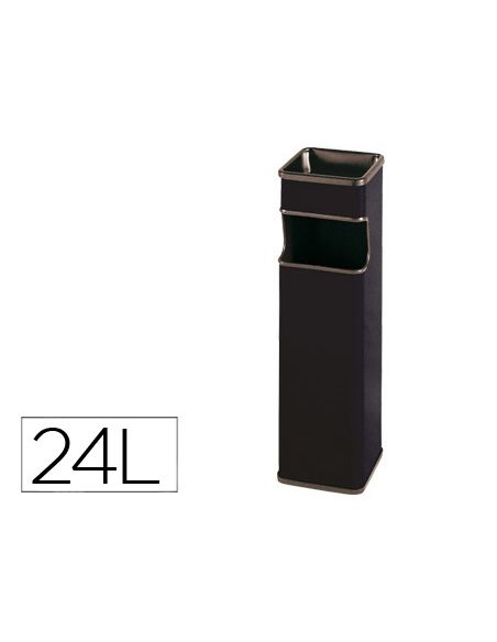 Cenicero Papelera Cuadrado 403 Negro Metalico 66X19X19 Cm