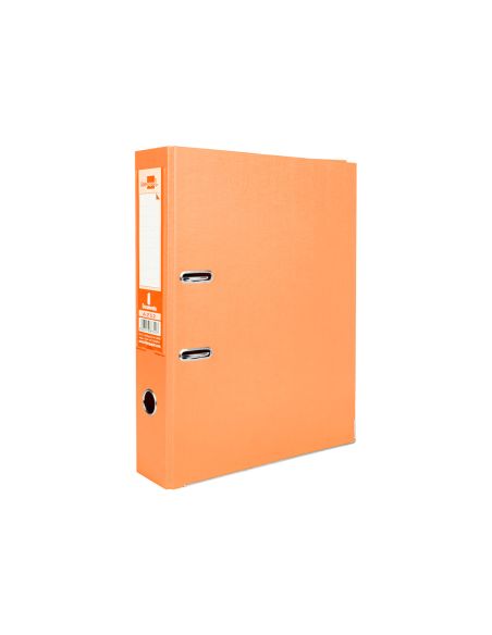 Archivador De Palanca Liderpapel Folio Documenta Forrado Pvc Con Rado Lomo 75Mm Naranja Con Compresor