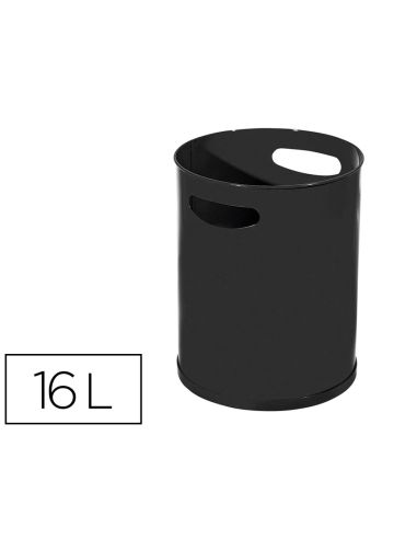 Papelera Metalica Con Asas 111 Negra 30X25 Cm