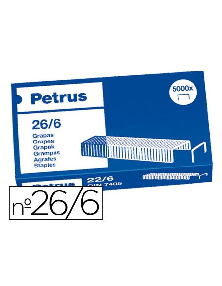 Grapas Petrus Nº 26/6 Caja De 5000 Unidades